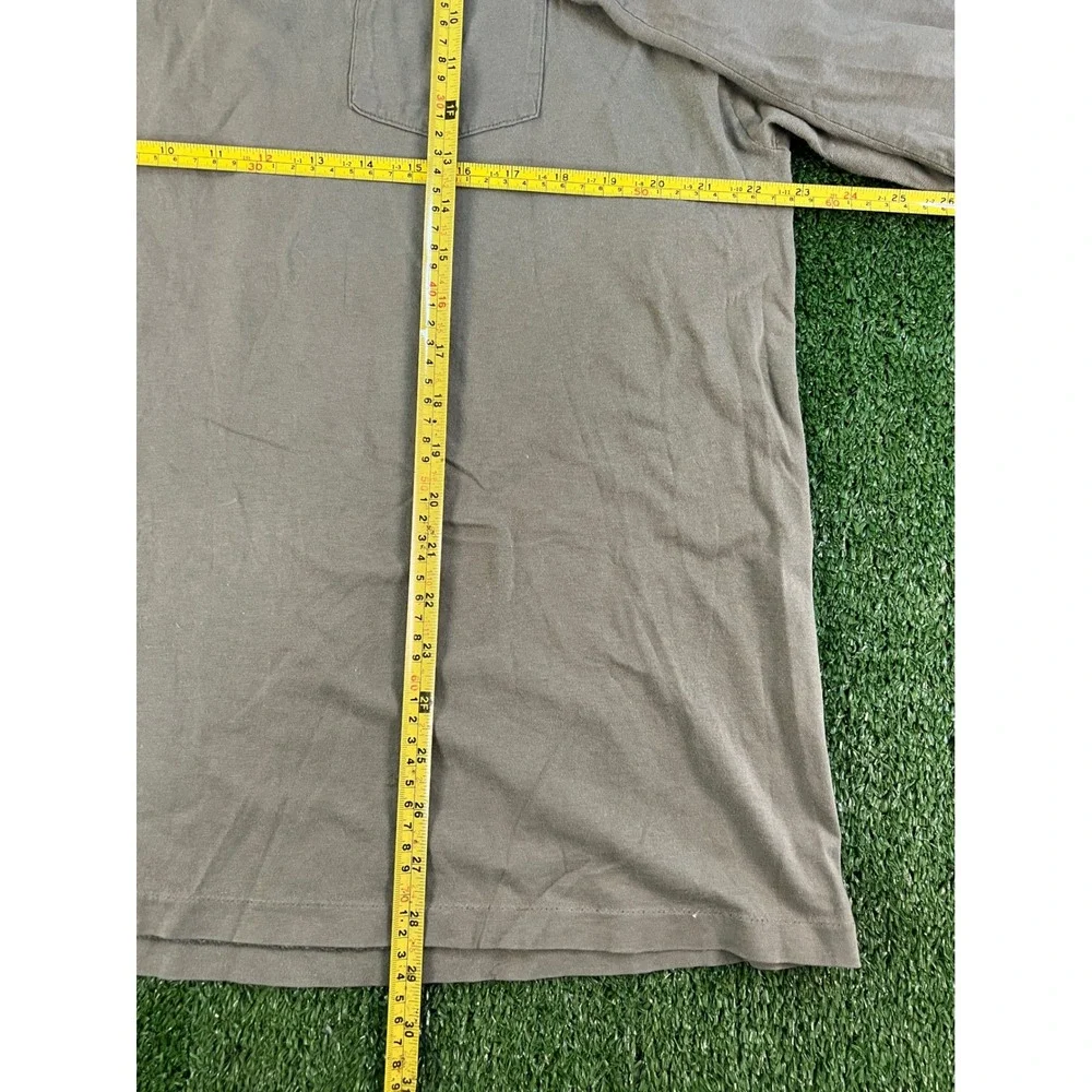Polo Ralph Lauren Mens Long Sleeve Pocket T-Shirt Olive Green Made in USA Large
